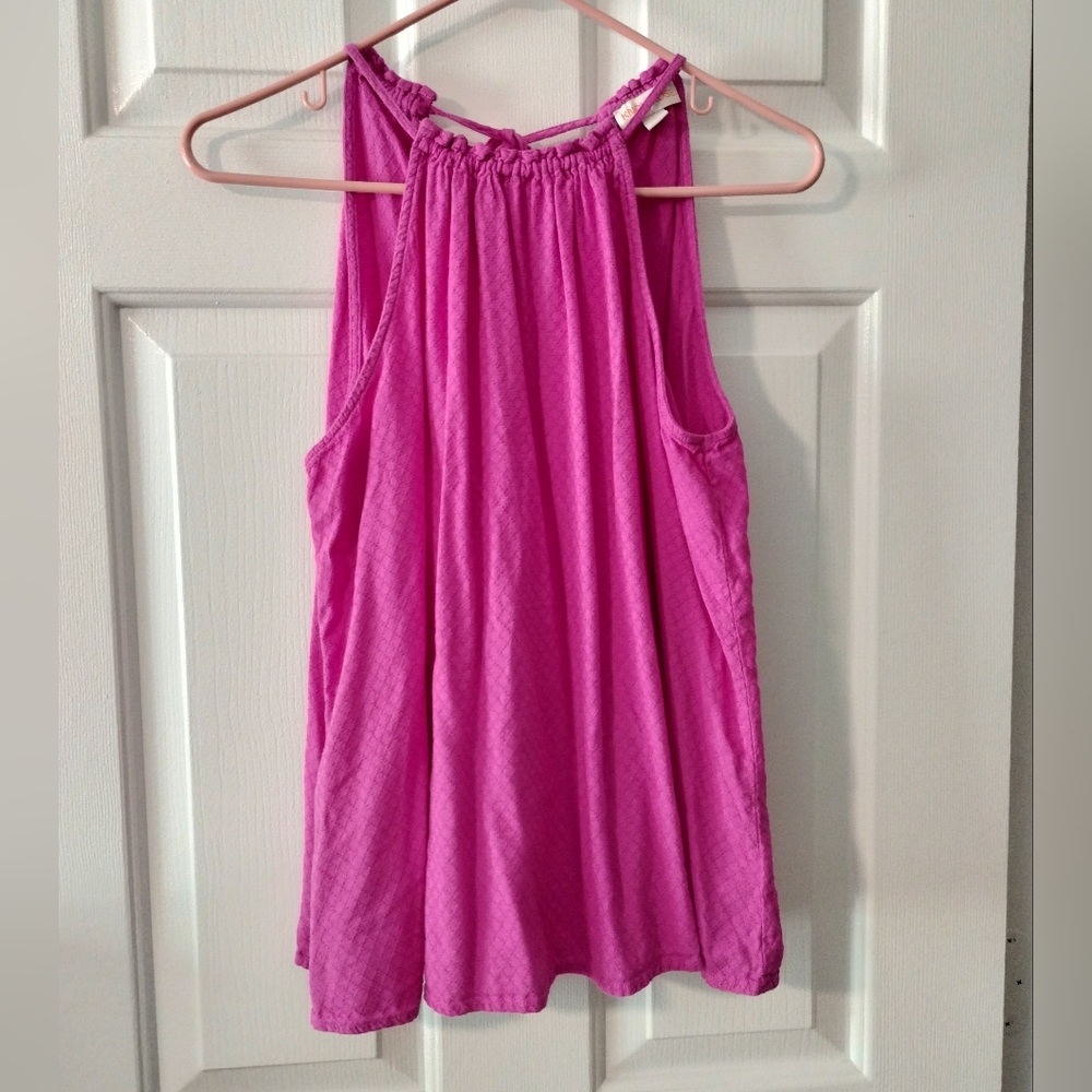 Knox Rose Fuchsia Tank Top High Neck Flowy